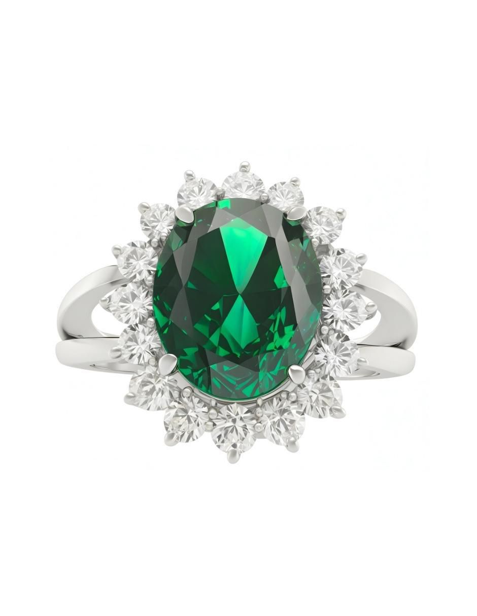 Anillo oval Élan P 925 de plata circonita brillante