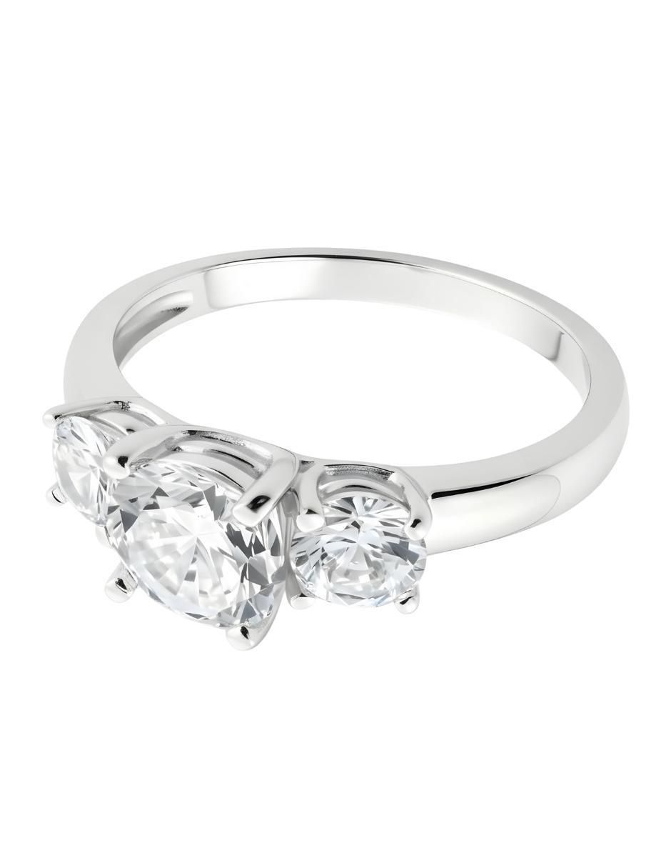 Solitario de plata P 925 élan circonita 7