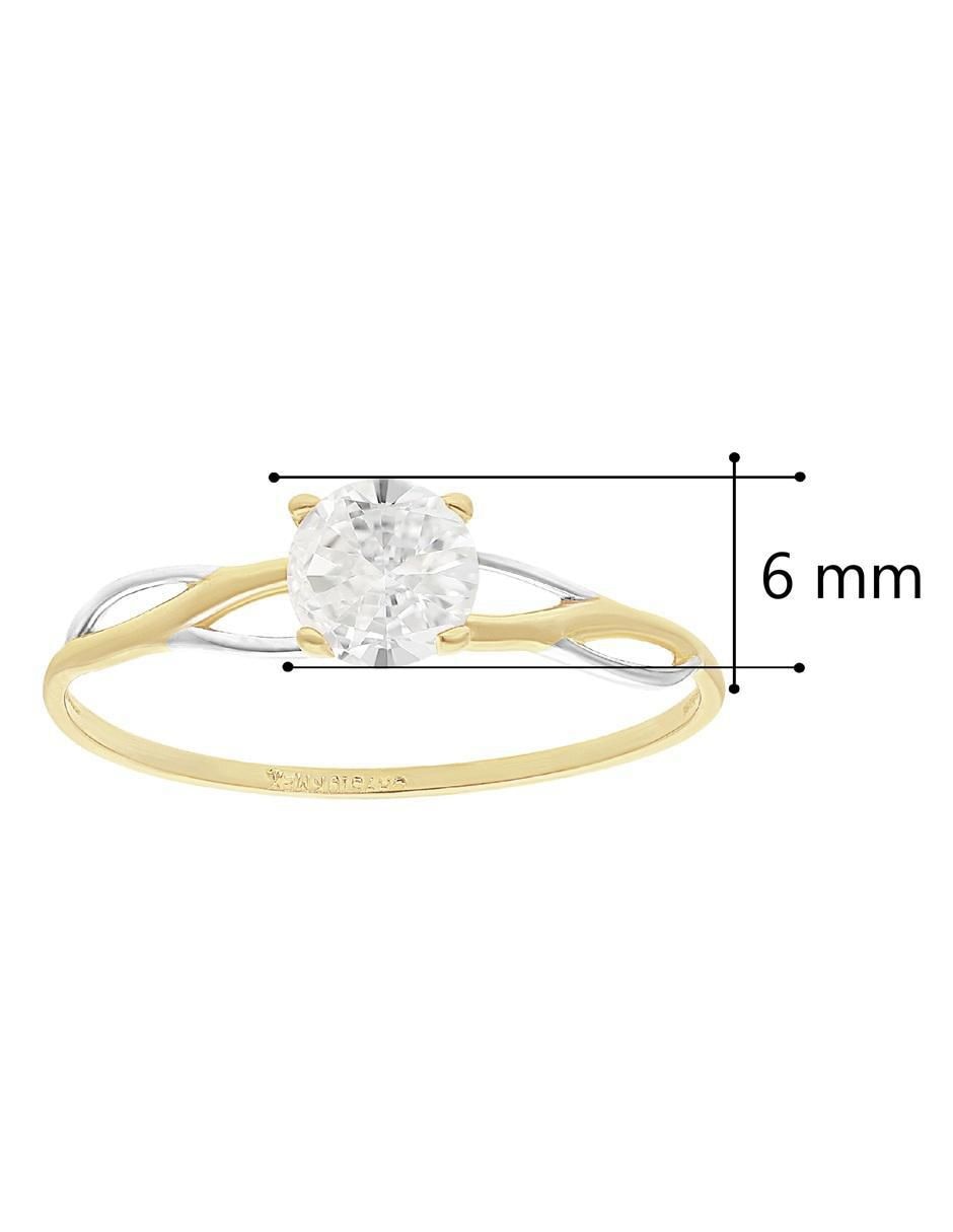 Anillo 10 k de oro zirconia pulido 5