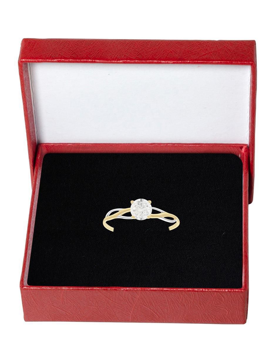 Anillo 10 k de oro zirconia pulido 3