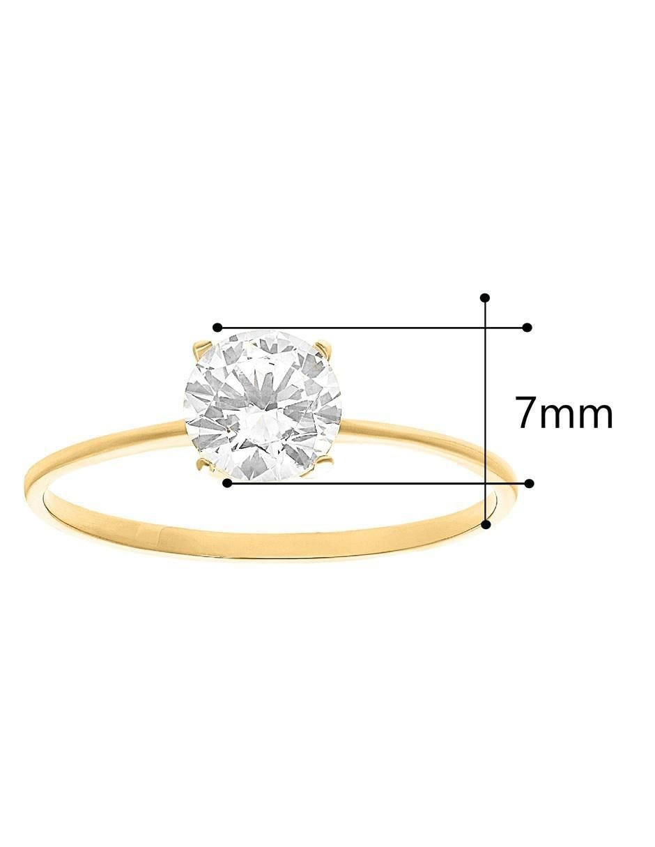 Anillo 10 k de oro zirconia pulido 4
