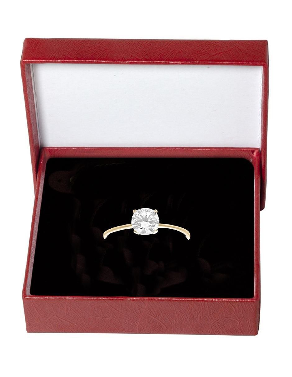 Anillo 10 k de oro zirconia pulido 3