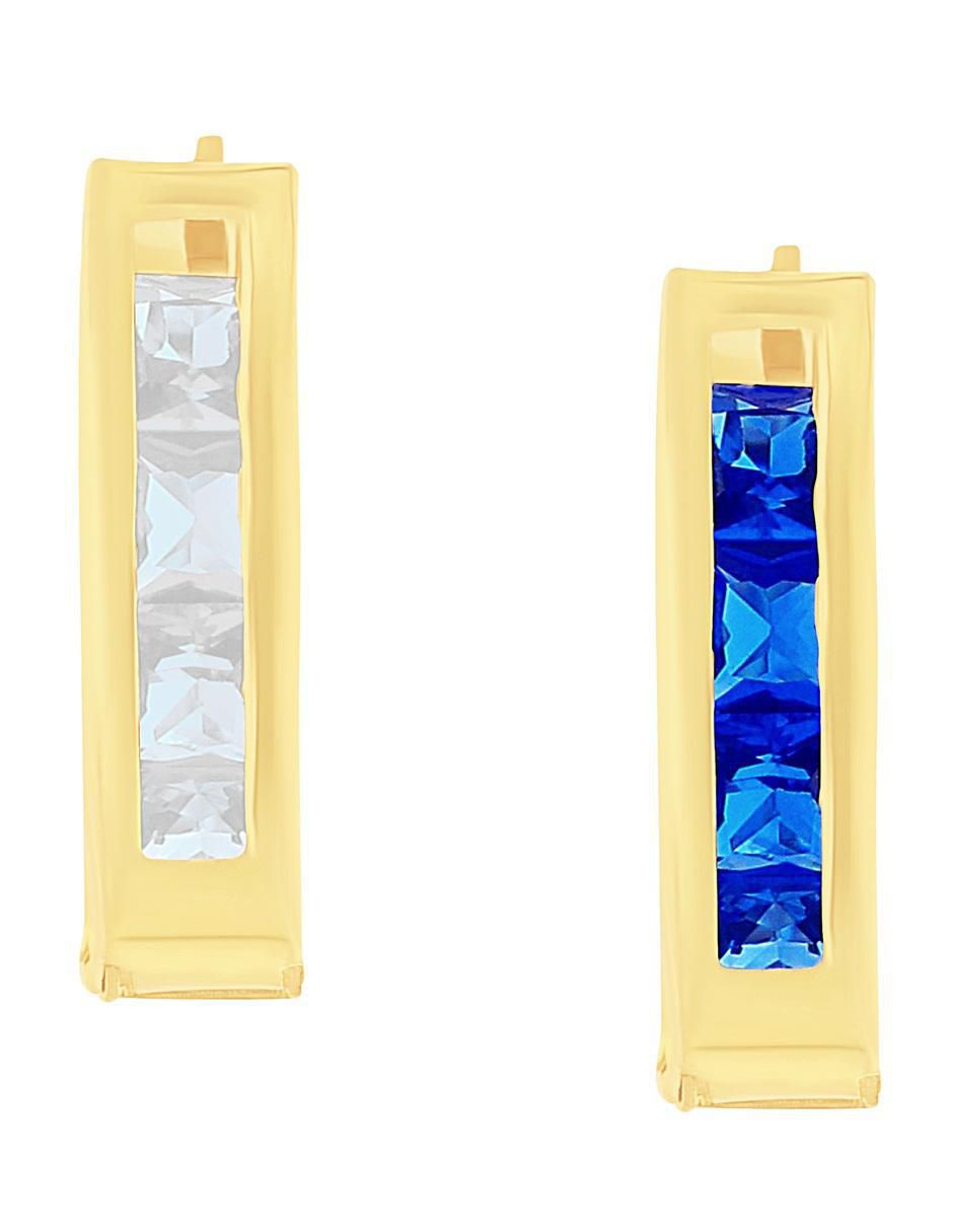 Aretes huggies de oro 10 k con acabado pulido zirconia Aretes huggies de oro 10 k con acabado pulido zirconia