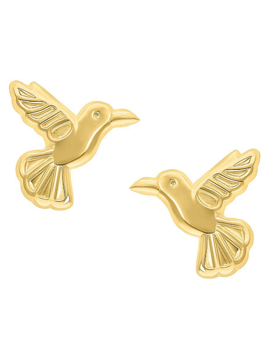 Broqueles de colibrí de oro 10 K con acabado pulido