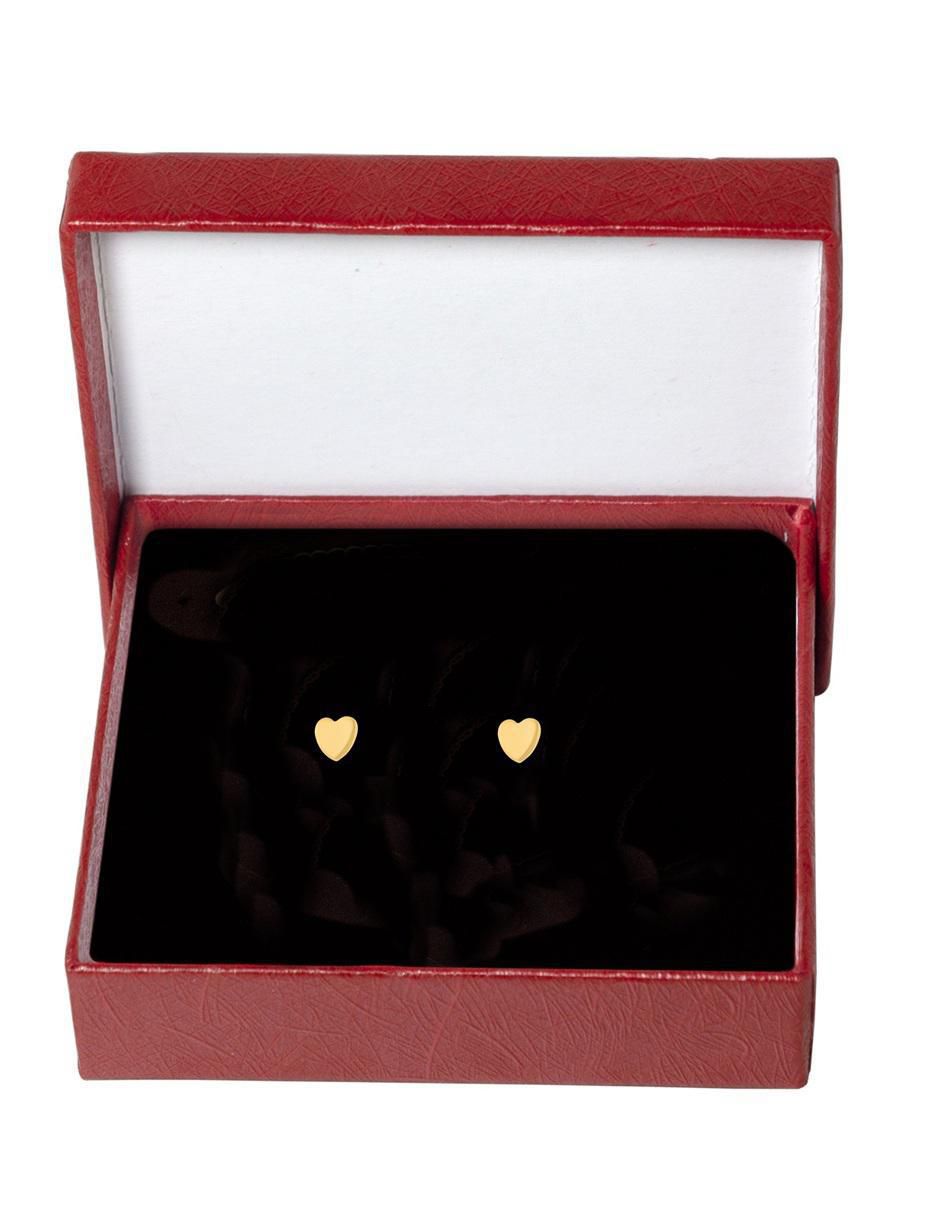 Broqueles de corazón de oro 14 K con acabado pulido 2
