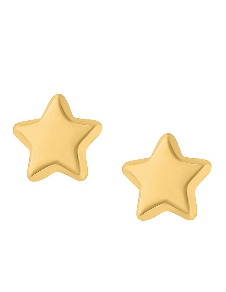 Broqueles de estrella de oro 14 K con acabado pulido