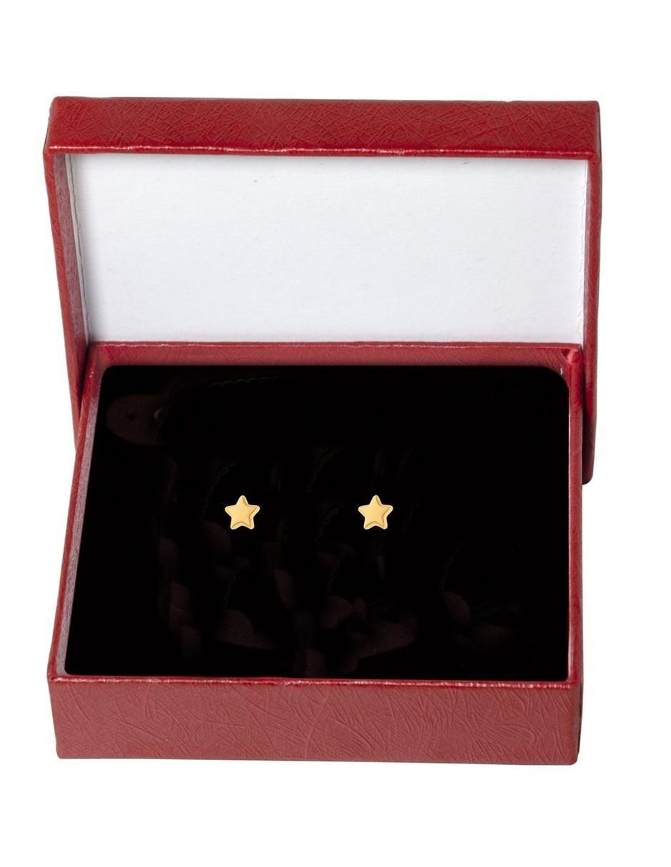 Broqueles de estrella de oro 14 K con acabado pulido 2