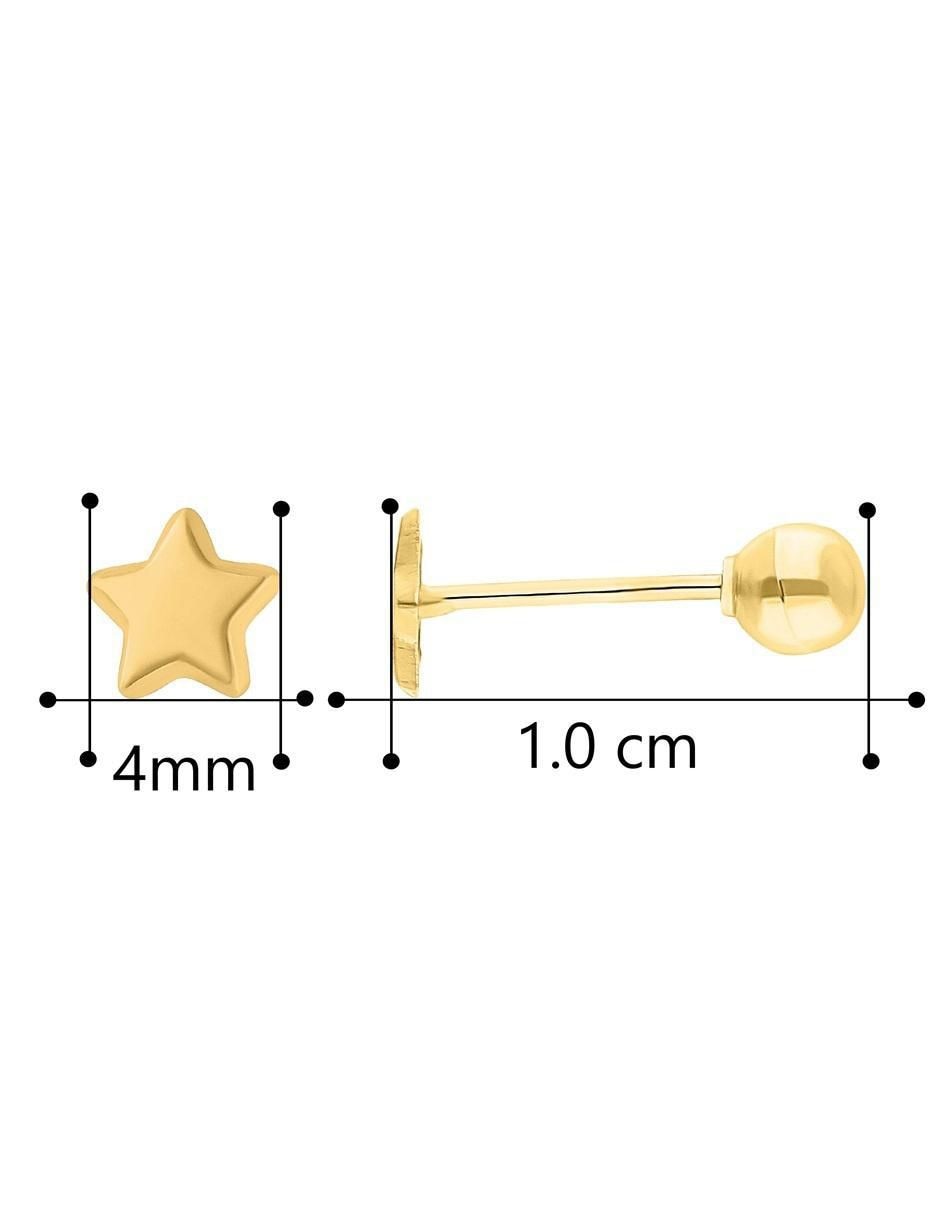 Broqueles de estrella de oro 14 K con acabado pulido 4