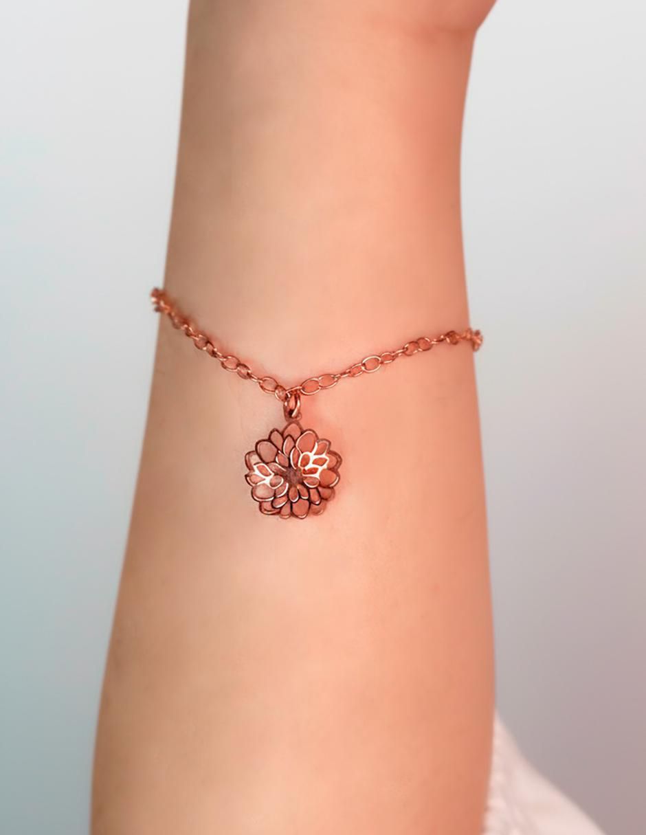 Pulsera de plata P 925 Dalia con acabado baño de oro rosa 3