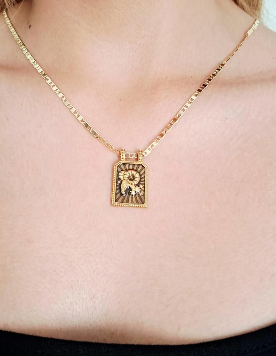 Collar con dije de signo zodiacal Constelaciones de oro laminado 10 K 2