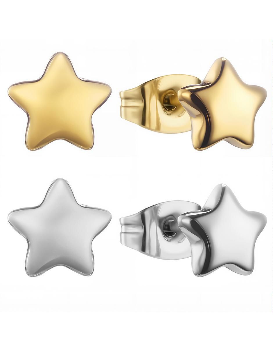 Broqueles de estrella con acabado pulido Broqueles de estrella con acabado pulido