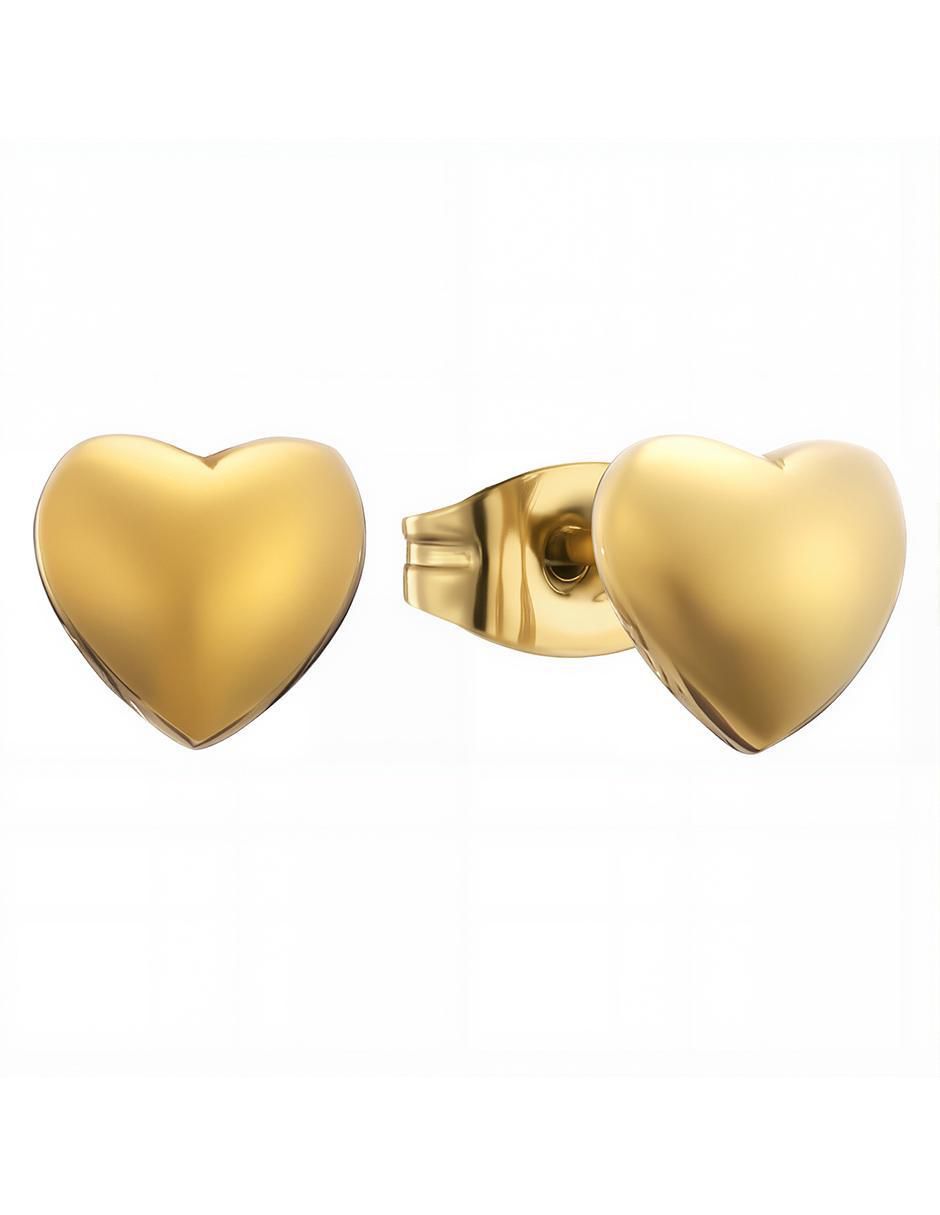 Set de aretes de corazón con acabado pulido 2