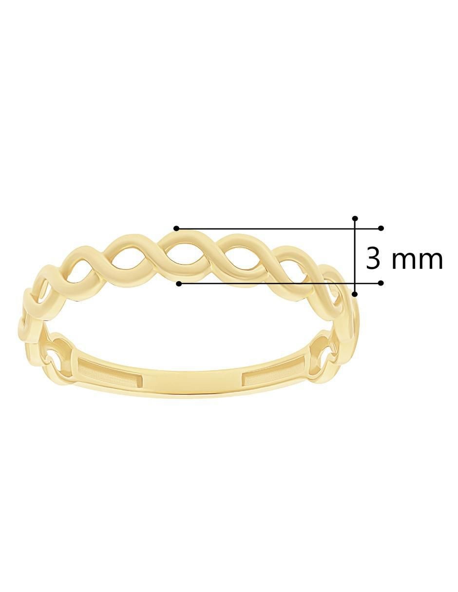 Anillo de infinito 10 k de oro zirconia pulido 5