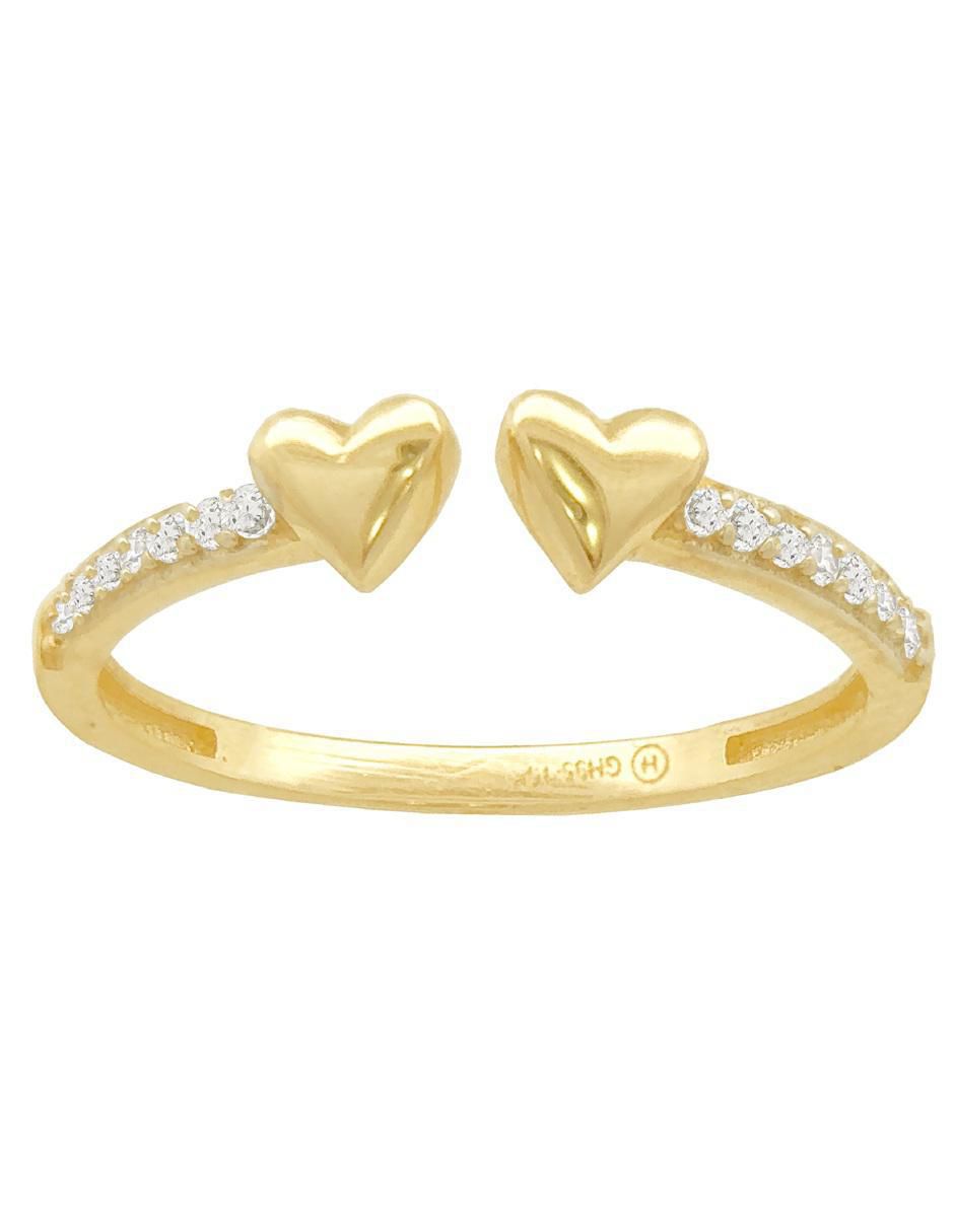 Anillo de corazón 10 k de oro zirconia pulido Anillo de corazón 10 k de oro zirconia pulido