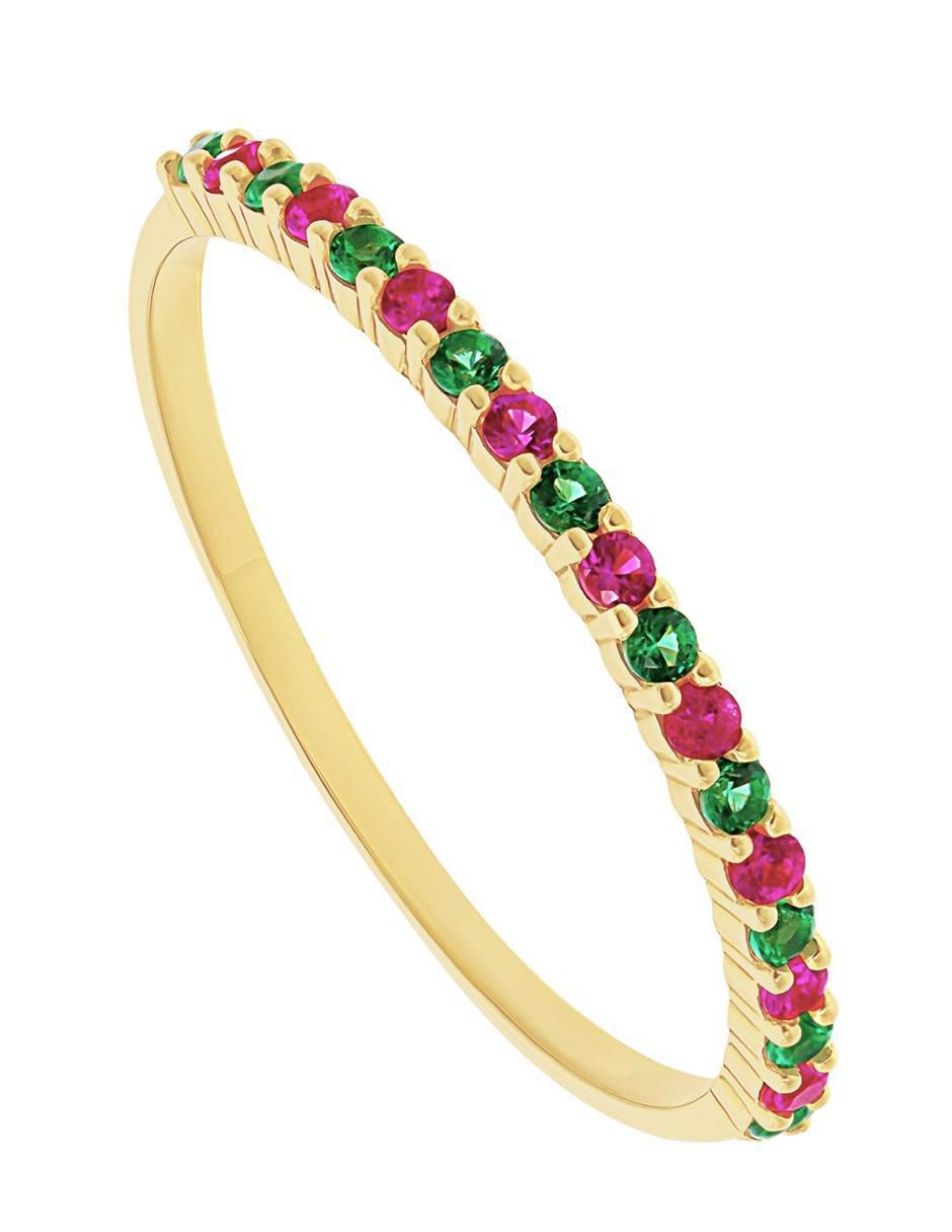 Anillo 10 k de oro zirconia pulido 2