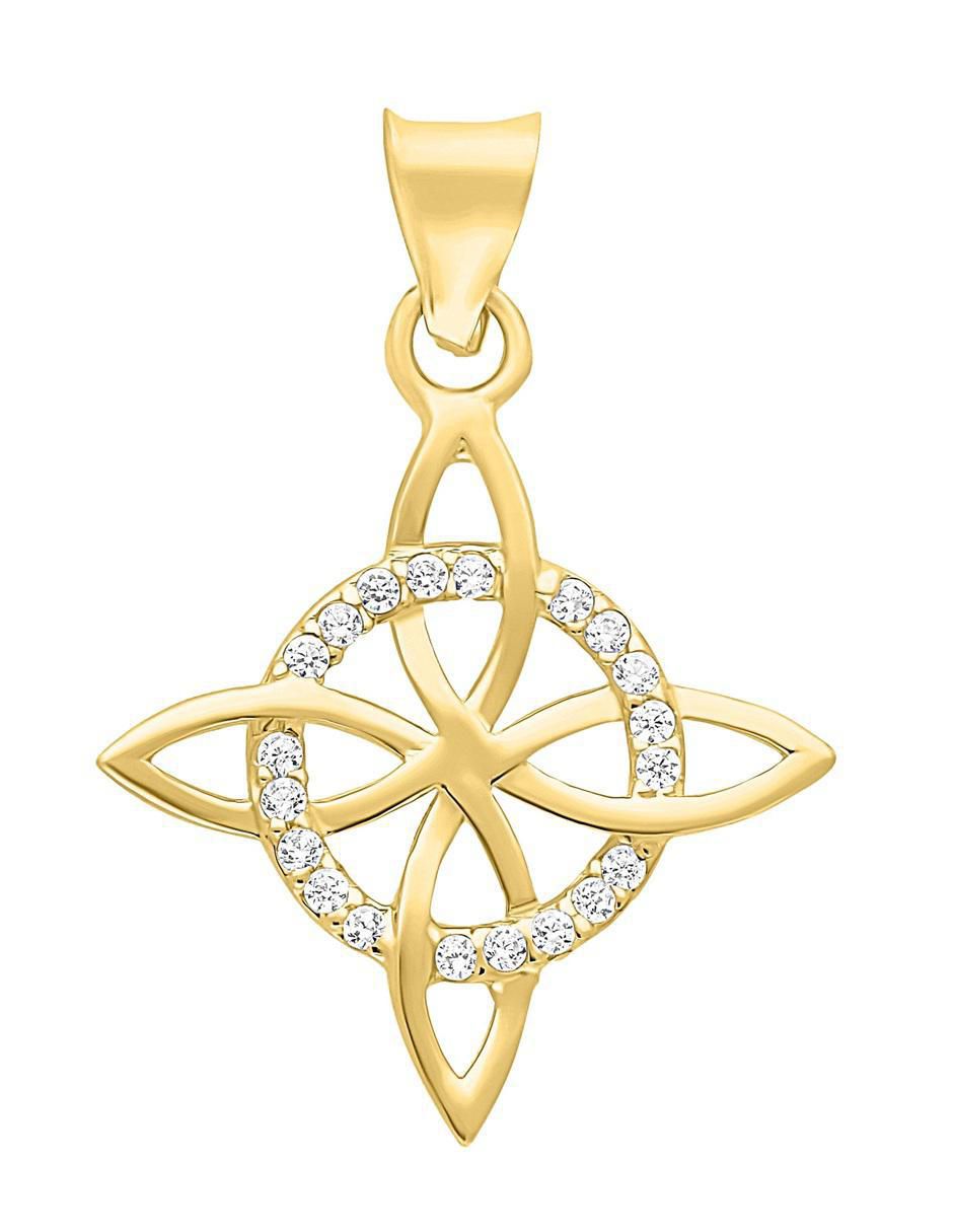 Dije de nudo de oro 10 K zirconia