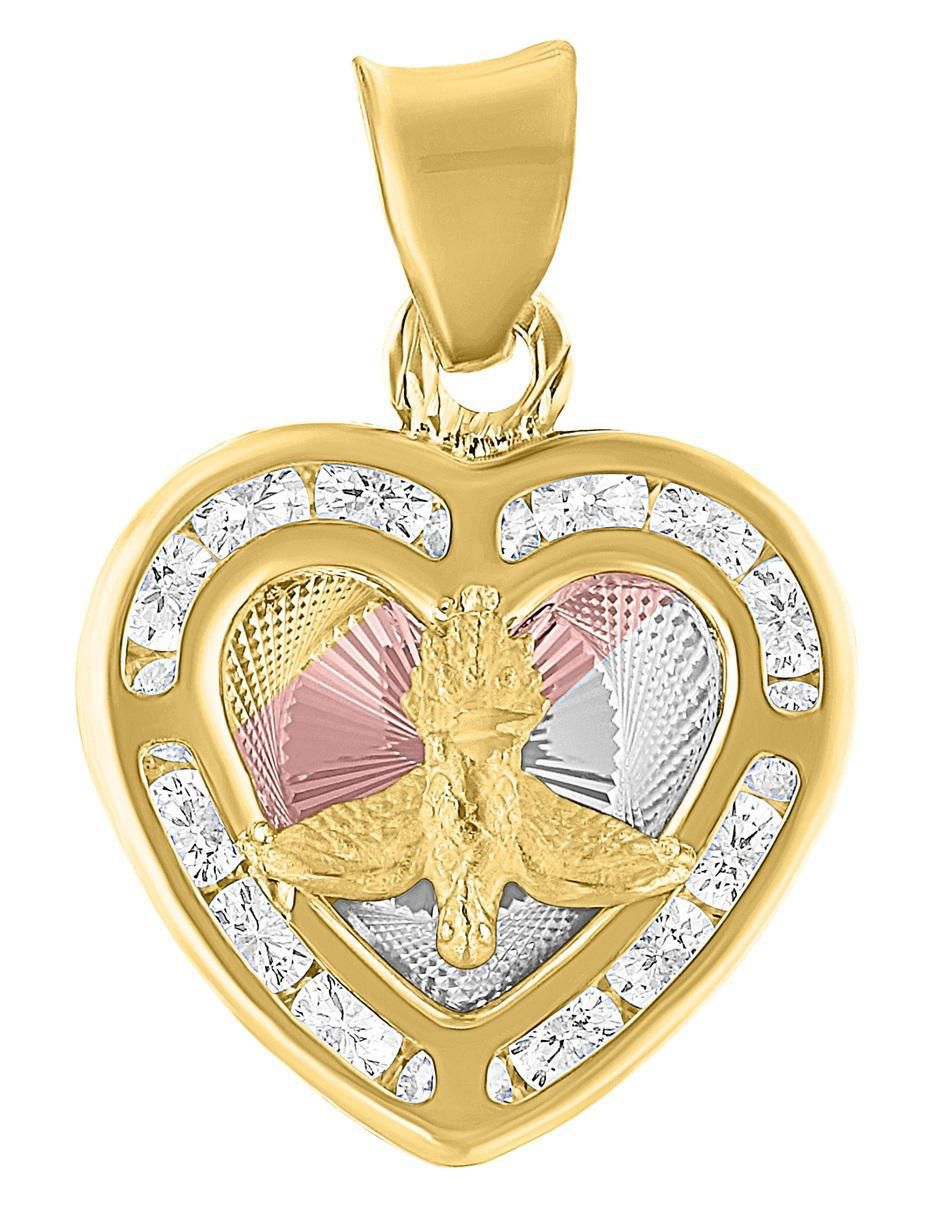 Dije de corazón de oro 10 K zirconia Dije de corazón de oro 10 K zirconia
