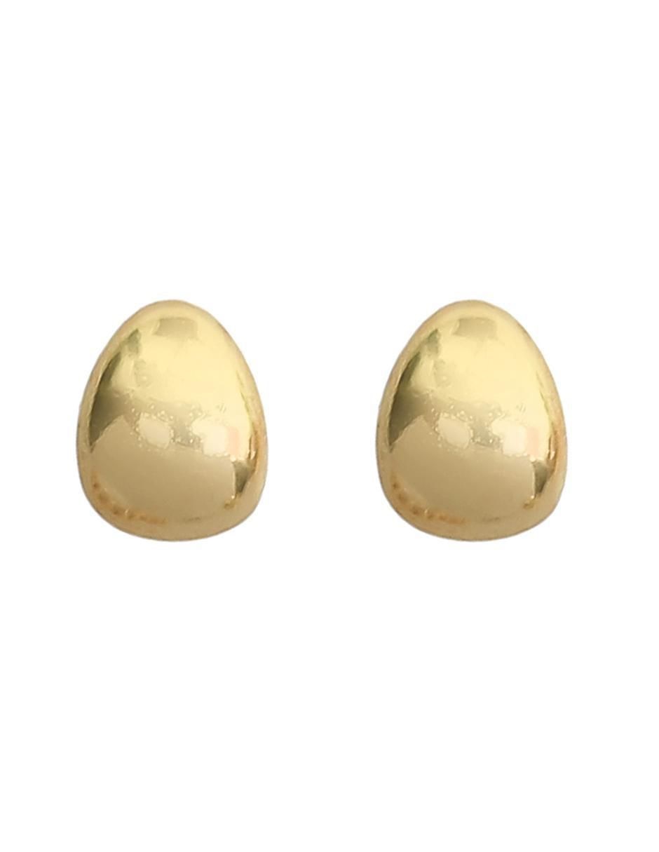 Aretes cortos de gota de plata P 925 con acabado chapa de oro Aretes cortos de gota de plata P 925 con acabado chapa de oro