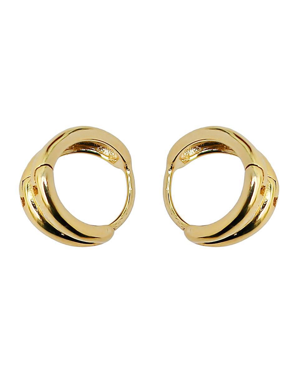 Aretes Huggies de plata P 925 con acabado chapa de oro 2