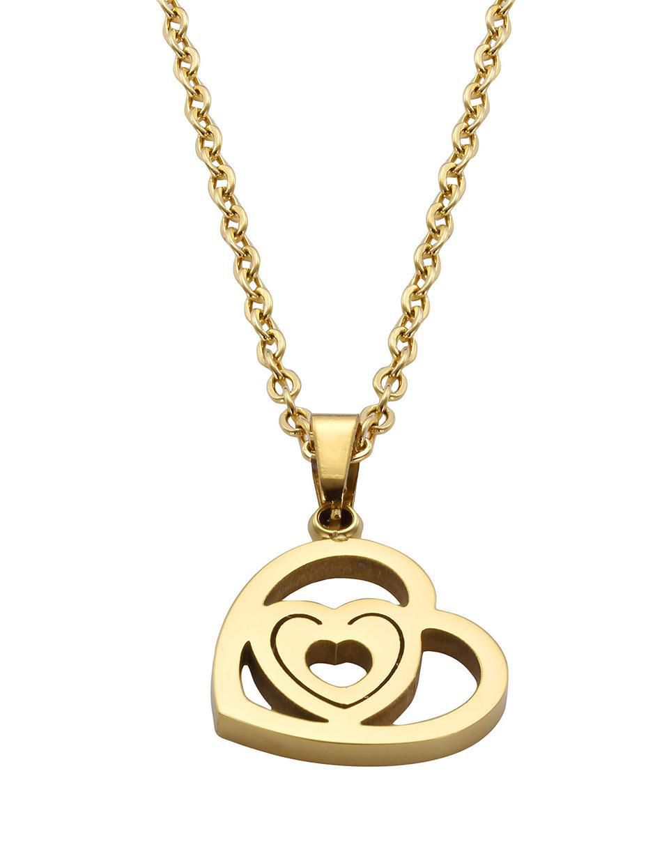 Set de collar y aretes Golden heart 2