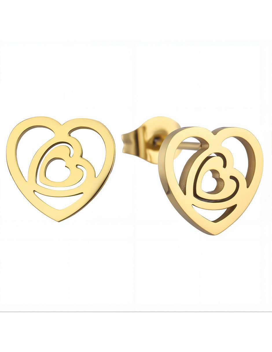 Set de collar y aretes Golden heart 5