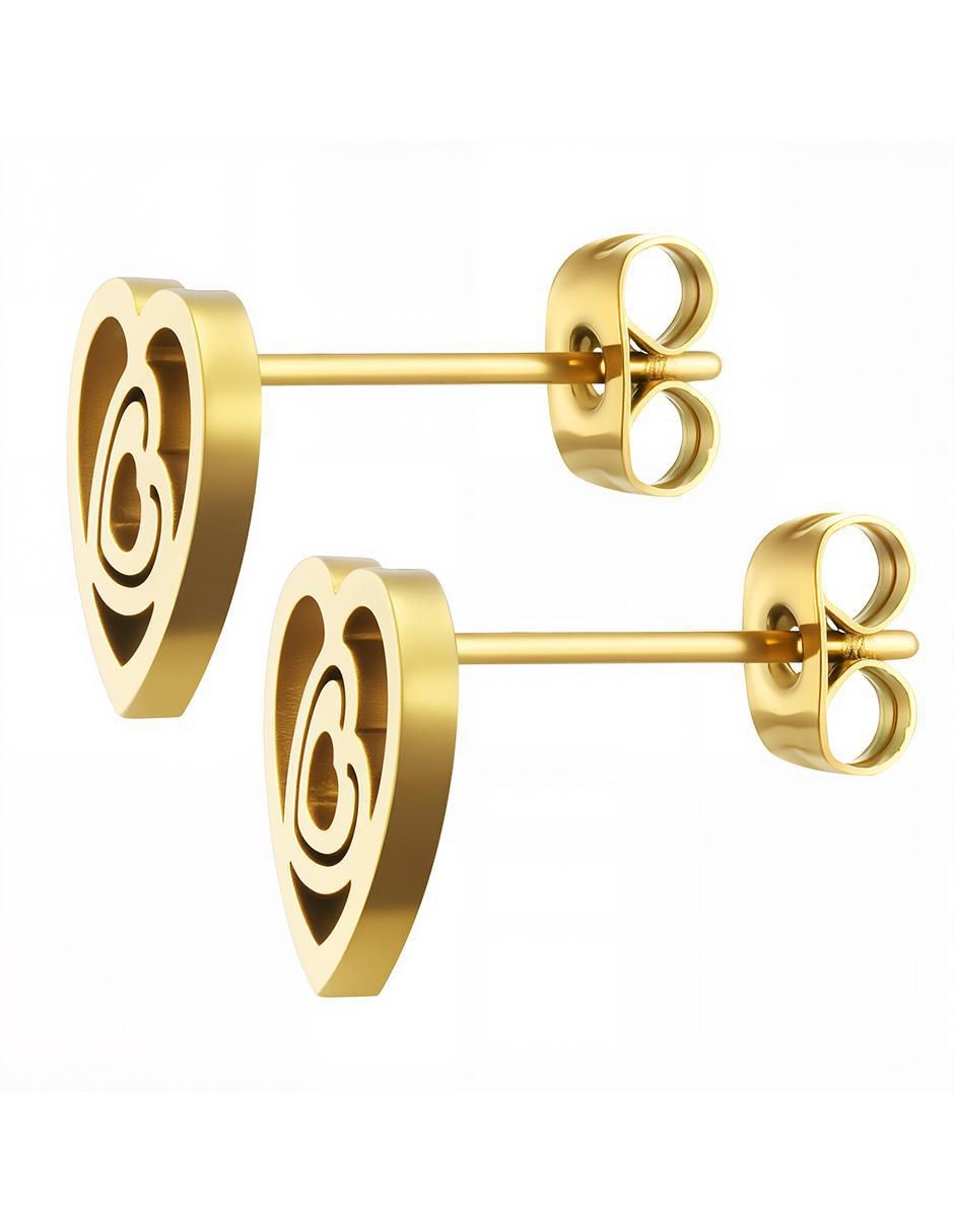 Set de collar y aretes Golden heart 6
