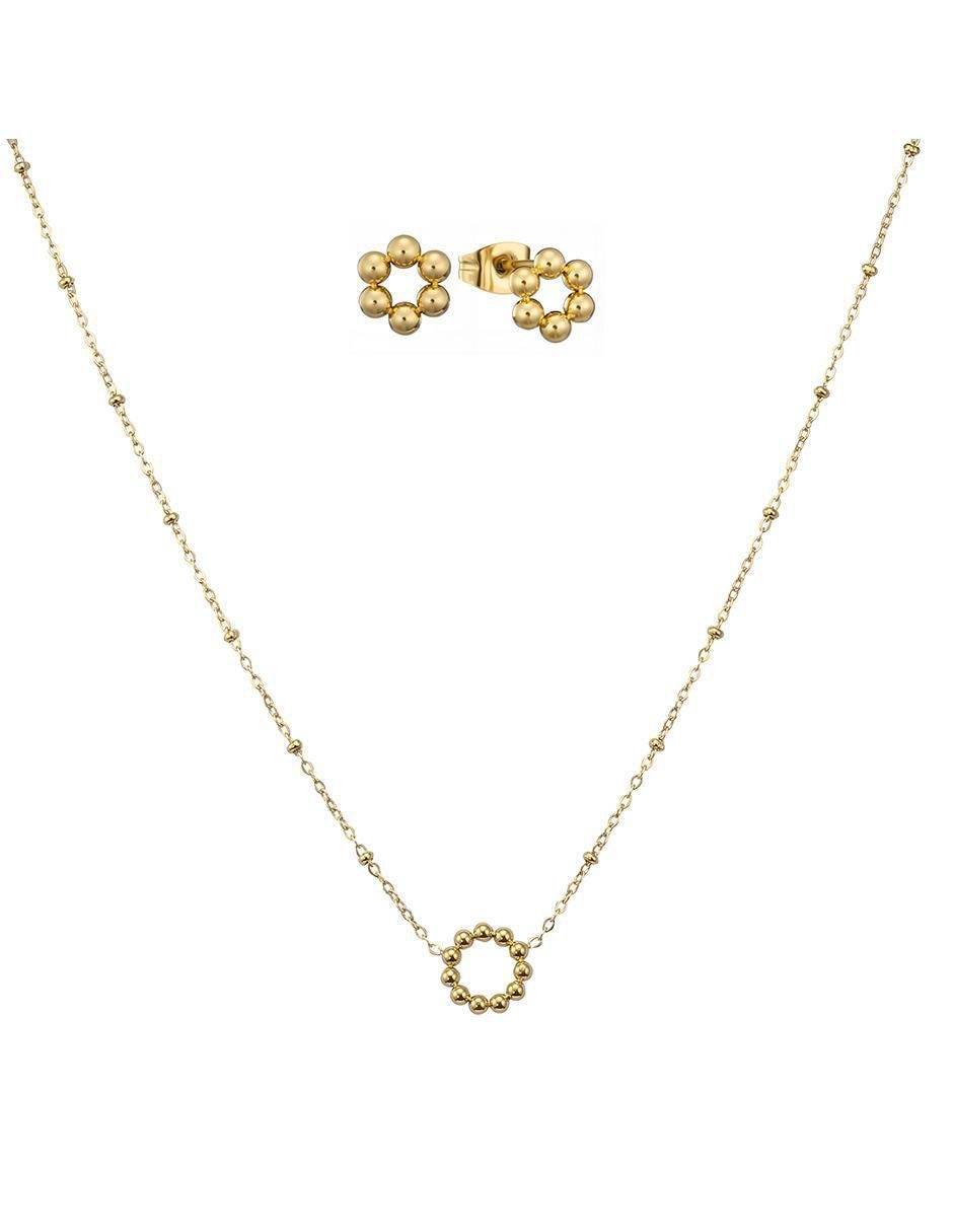 Set de collar y aretes Golden bloom II
