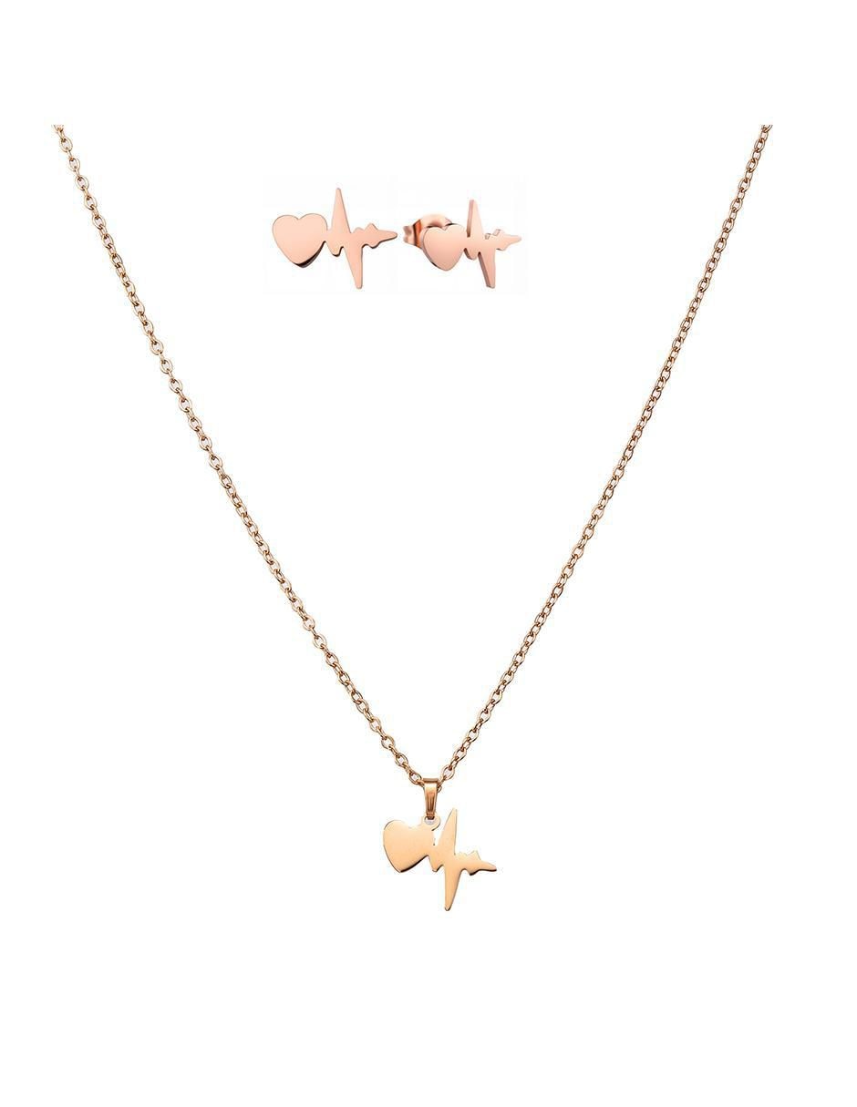 Set de collar y aretes Heart glow