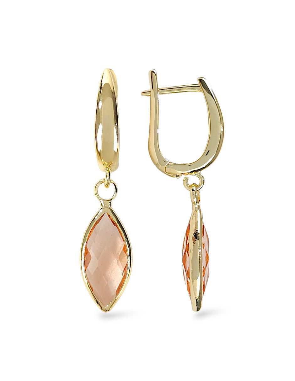 Aretes y collar de oro laminado 18 k zirconia 5