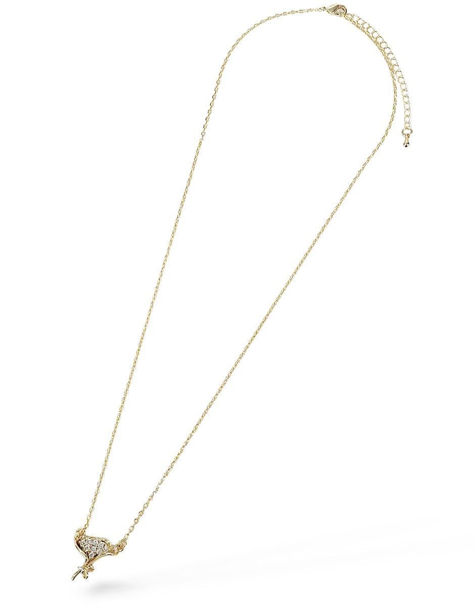 Aretes y collar de oro laminado 18 K zirconia 2