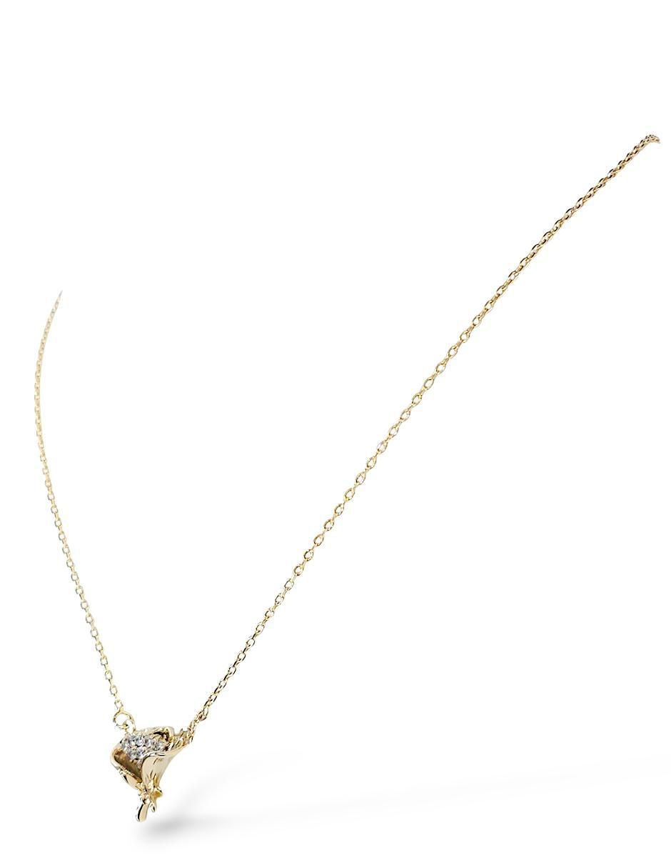Aretes y collar de oro laminado 18 K zirconia 3