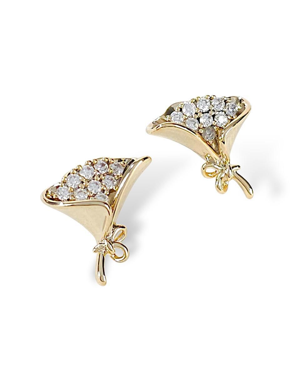 Aretes y collar de oro laminado 18 K zirconia 6