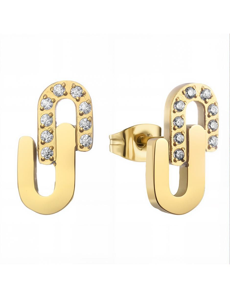 Broqueles de letra u Bold Link con acabado pulido zirconia
