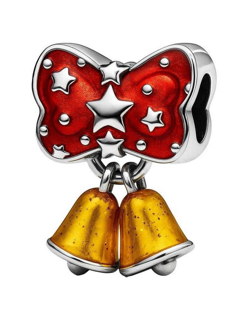 Charm de campana navidad de plata P 925 perla y diamante Charm de campana navidad de plata P 925 perla y diamante