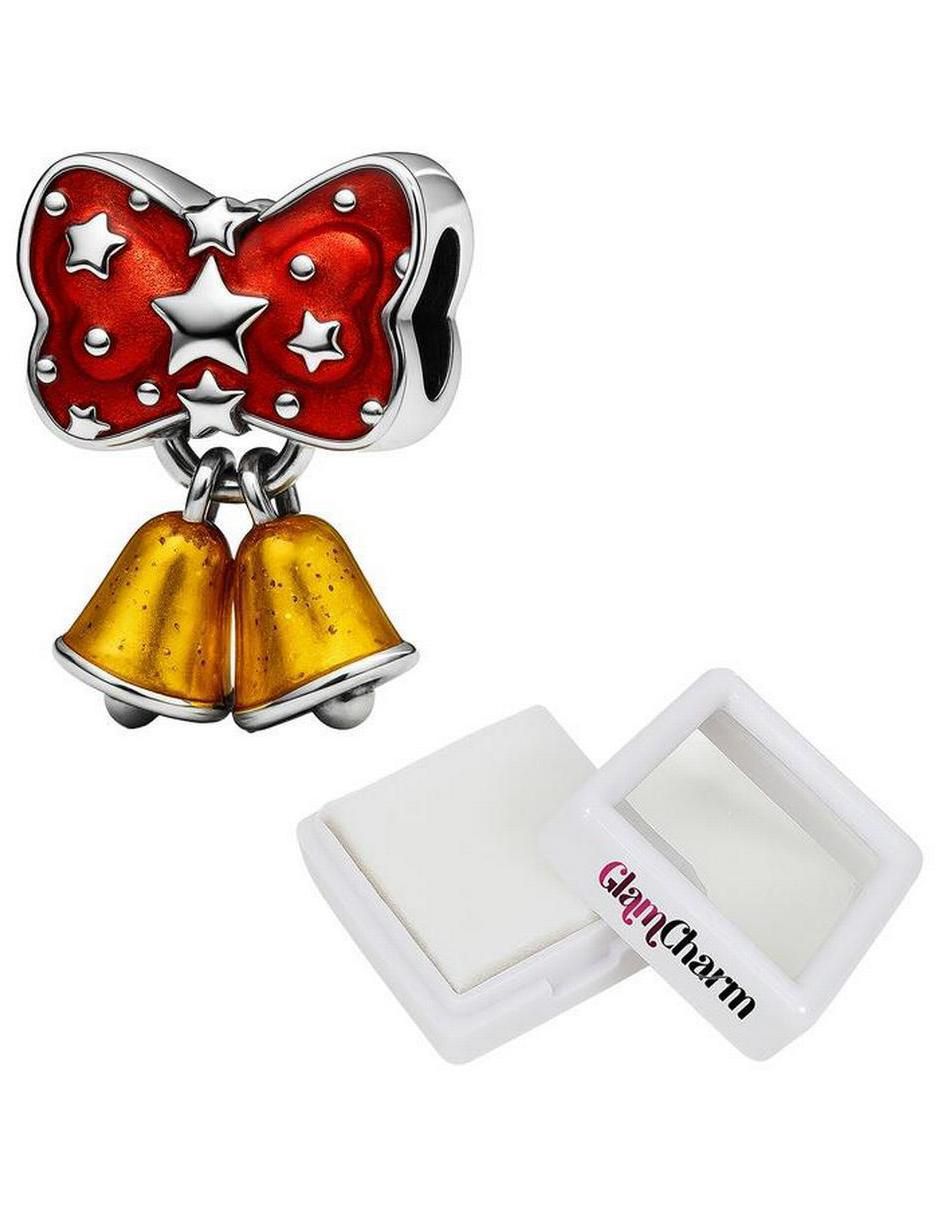 Charm de campana navidad de plata P 925 perla y diamante 3