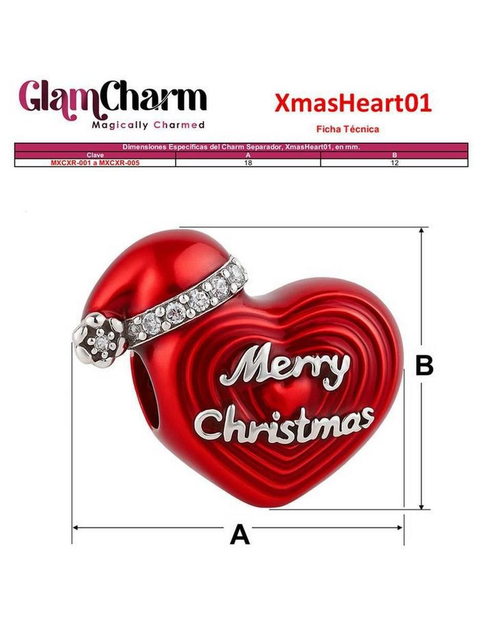 Charm de corazón navidad de plata P 925 4