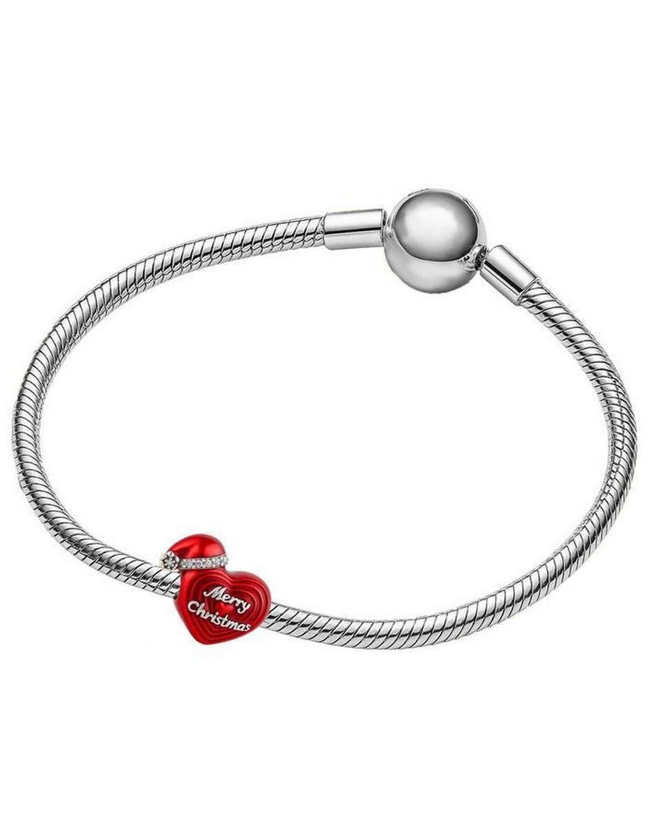 Charm de corazón navidad de plata P 925 5