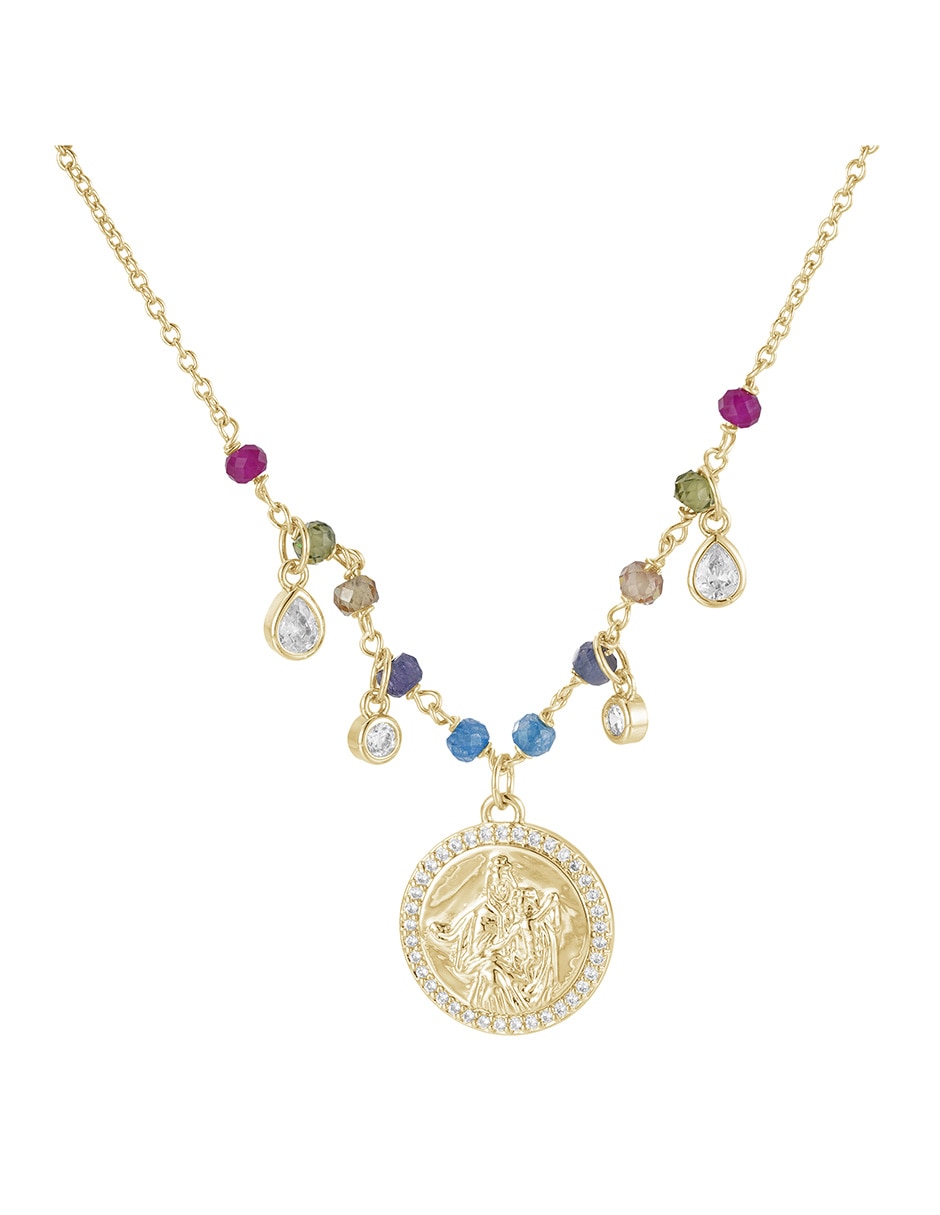 Collar de virgen de baño de oro 14 K