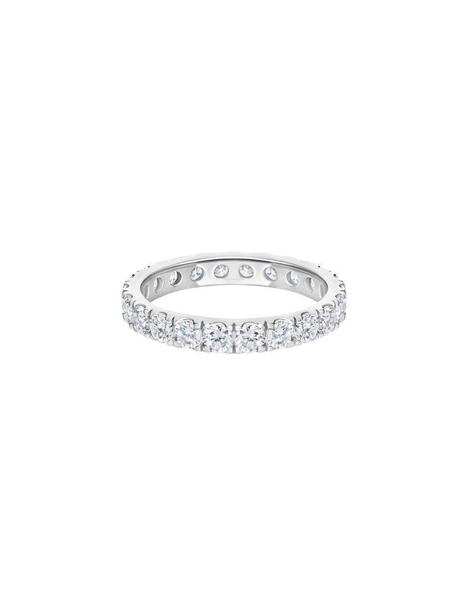 Anillo 14 k de oro blanco moissanita pavé