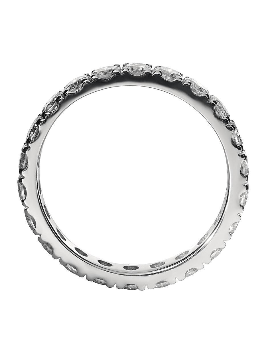 Anillo 14 k de oro blanco moissanita pavé 3