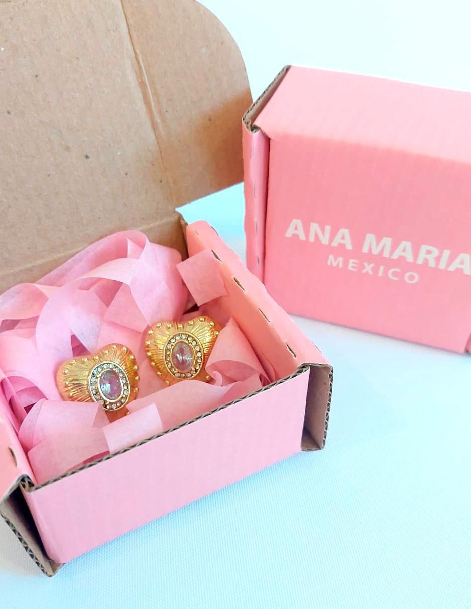 Arete individual de corazón Joyería con Alma con acabado baño de oro zirconia 4