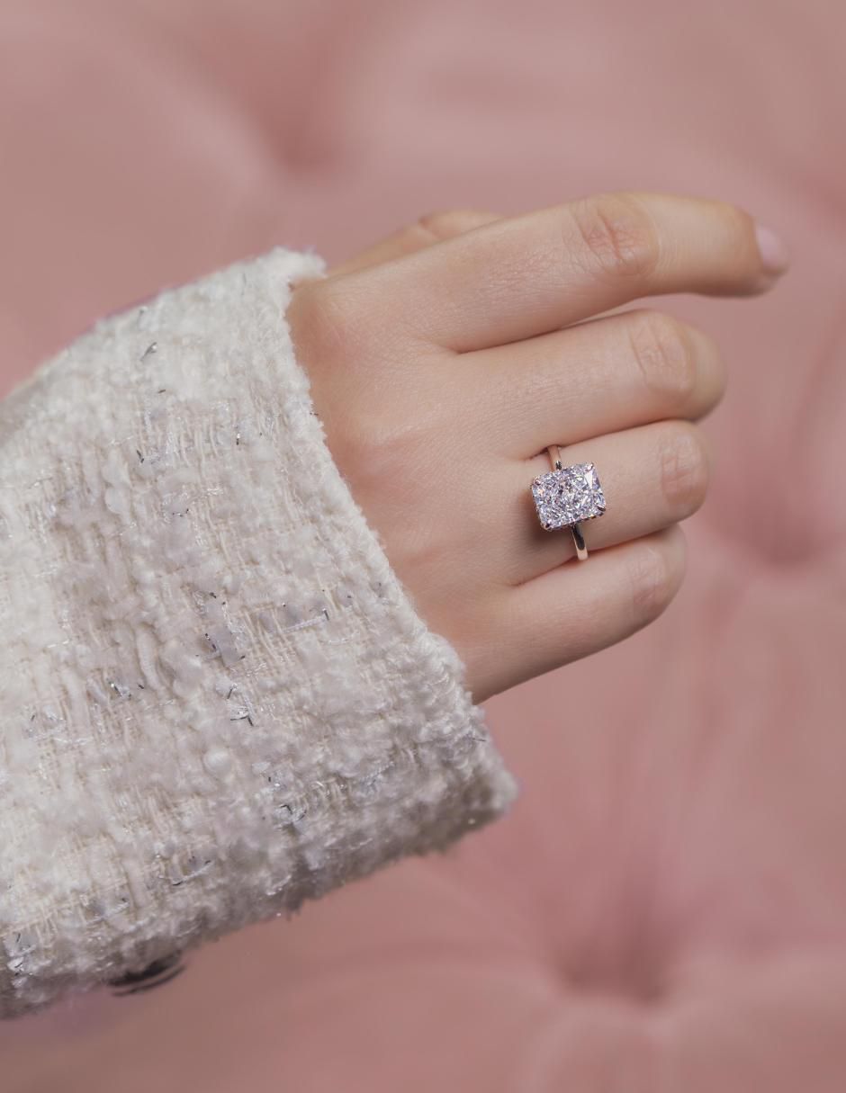 Anillo con gema rectangular Luxury P 925 de plata zirconia pulido 2