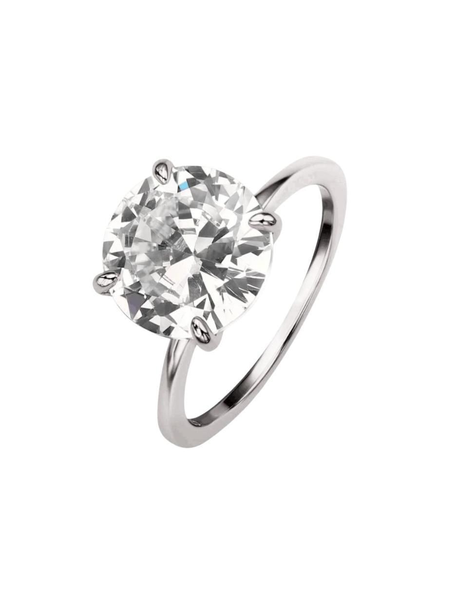 Anillo con gema Luxury P 925 de plata zirconia pulido
