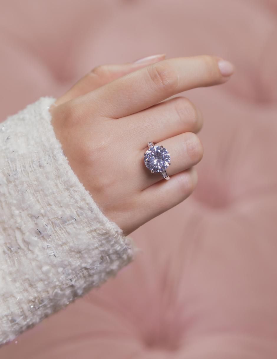 Anillo con gema Luxury P 925 de plata zirconia pulido 2
