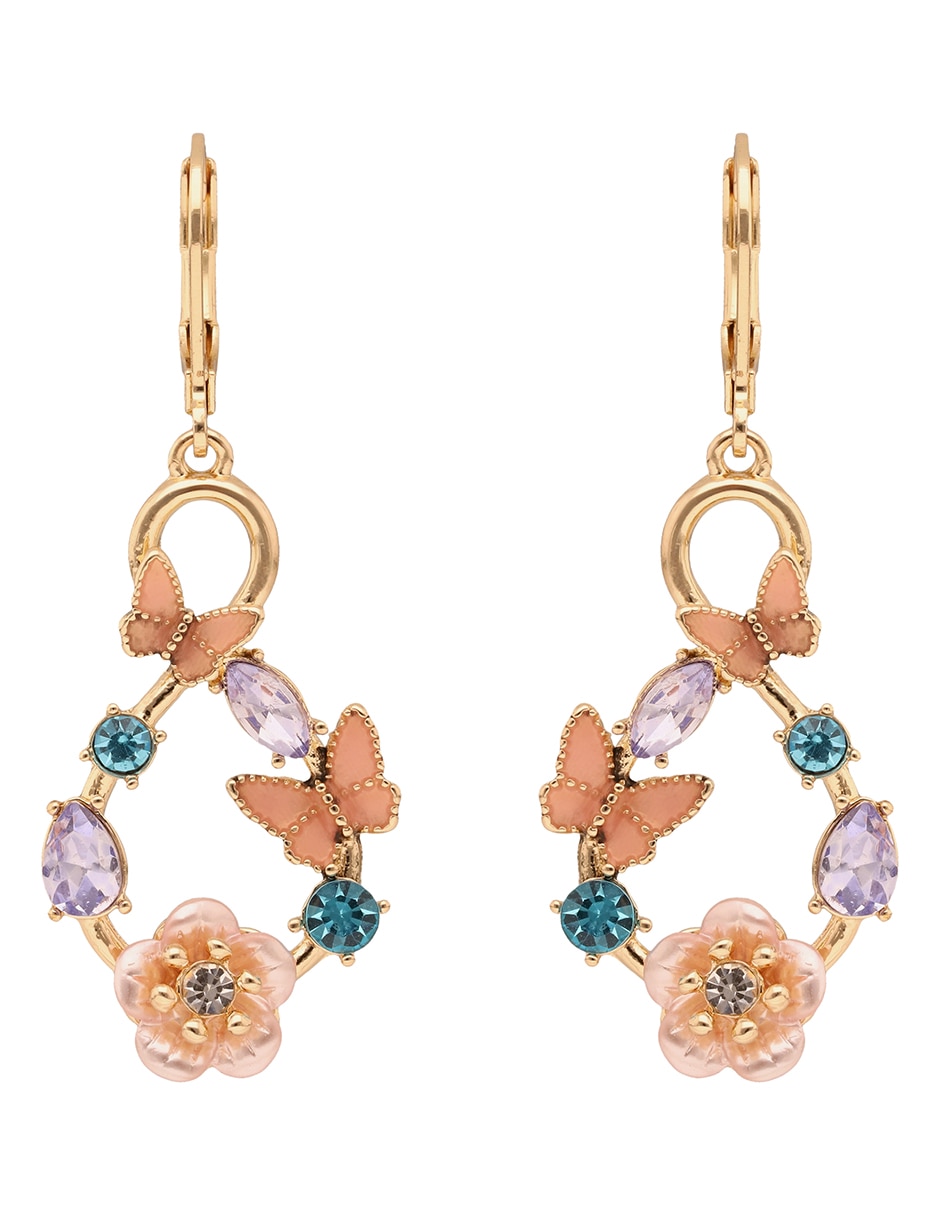 Aretes largos de gota con acabado brillante