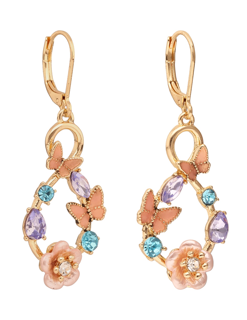 Aretes largos de gota con acabado brillante 2