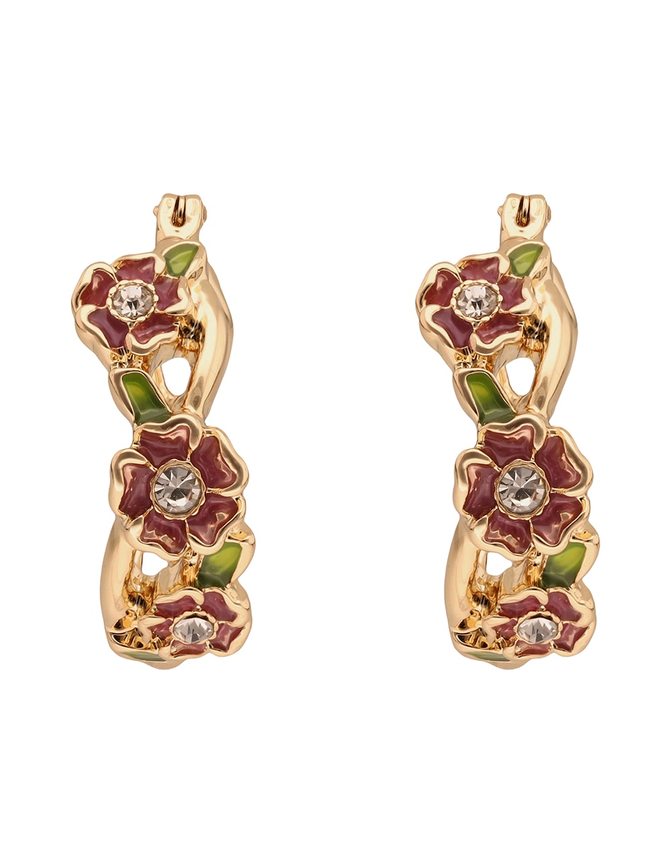 Arracadas de flor con acabado brillante