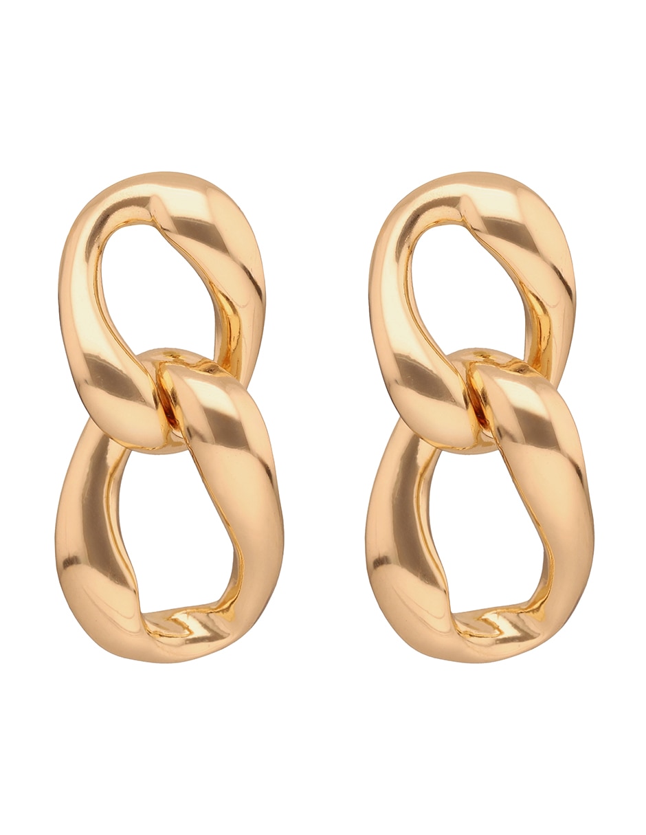 Aretes cortos de eslabones Forever Linked con acabado brillante