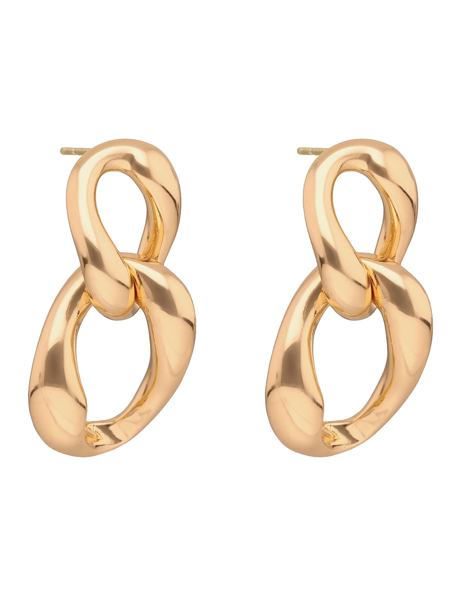 Aretes cortos de eslabones Forever Linked con acabado brillante 2