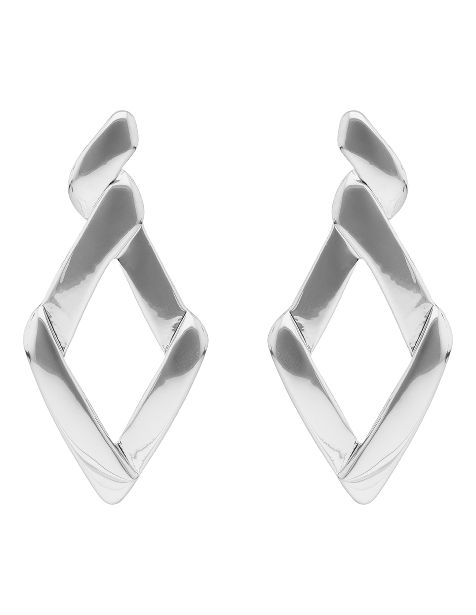 Aretes de rombo Silver Shapes con acabado pulido